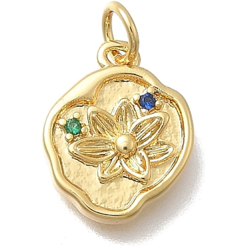 Brass Micro Pave Cubic Zirconia Charms, 18K Gold Plated — Charms & Pendants