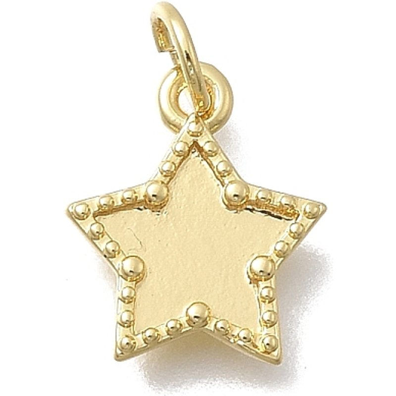 Charm en laiton en forme d'étoile, plaqué or 18K, sans cadmium ni plomb — Breloques et pendentifs