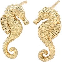 Brass Sea House Stud Earrings, 18K Gold Plated, Cadmium & Lead Free