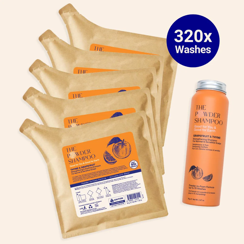 1 an d'approvisionnement (320x lavages) - Shampoing fortifiant pour cuir chevelu normal et sensible Pamplemousse et probiotiques — Shampooings