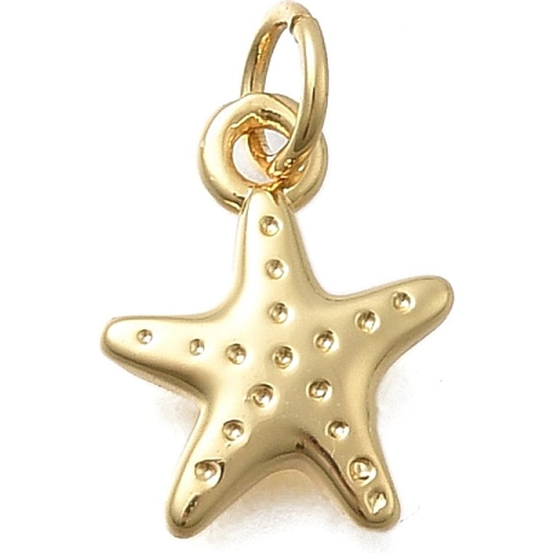Brass Starfish Charms, 18K Gold Plated, Cadmium & Lead Free — Charms & Pendants