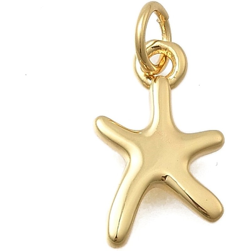 Charm en laiton en forme d'étoile de mer avec plaquage en or 18K — Breloques et pendentifs