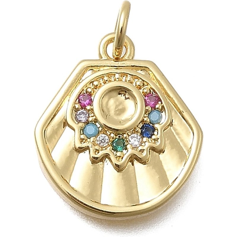 Pendentifs en laiton micro pavé de zircon cubique, plaqué or 18K — Breloques et pendentifs