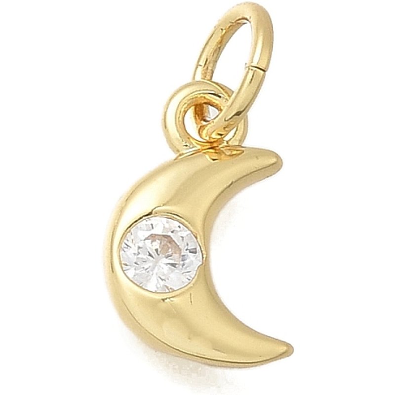 Charm en laiton avec zircon cubique micro pavé, plaqué or 18K — Breloques et pendentifs