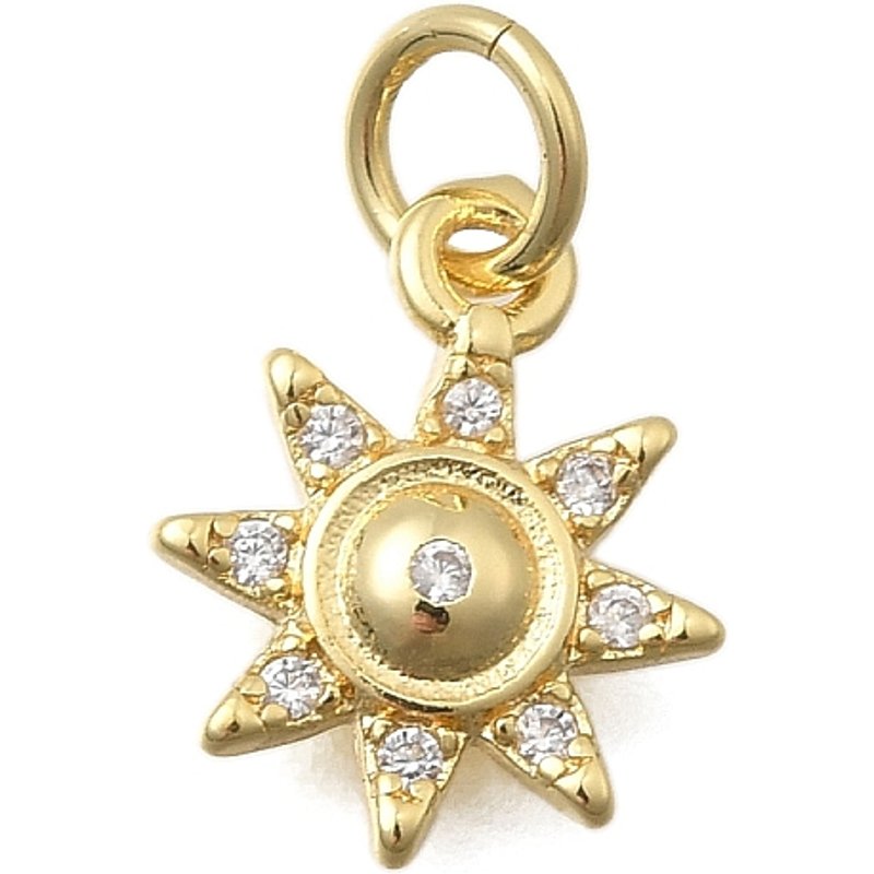 Charms en Zircon Cubique Micro Pave en Laiton - Plaqué Or 18K — Breloques et pendentifs