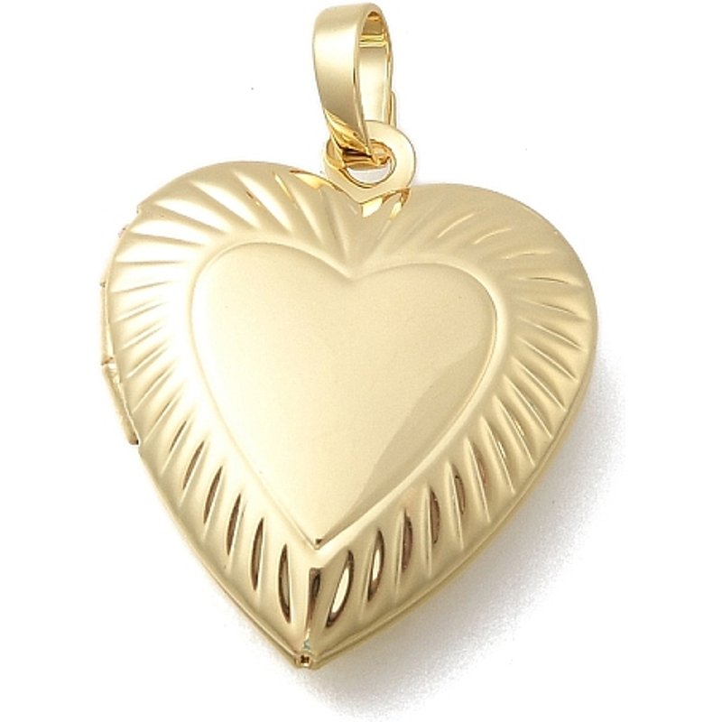 Pendentif en Laiton en Forme de Cœur pour la Saint-Valentin, Plaqué Or 18K — Breloques et pendentifs