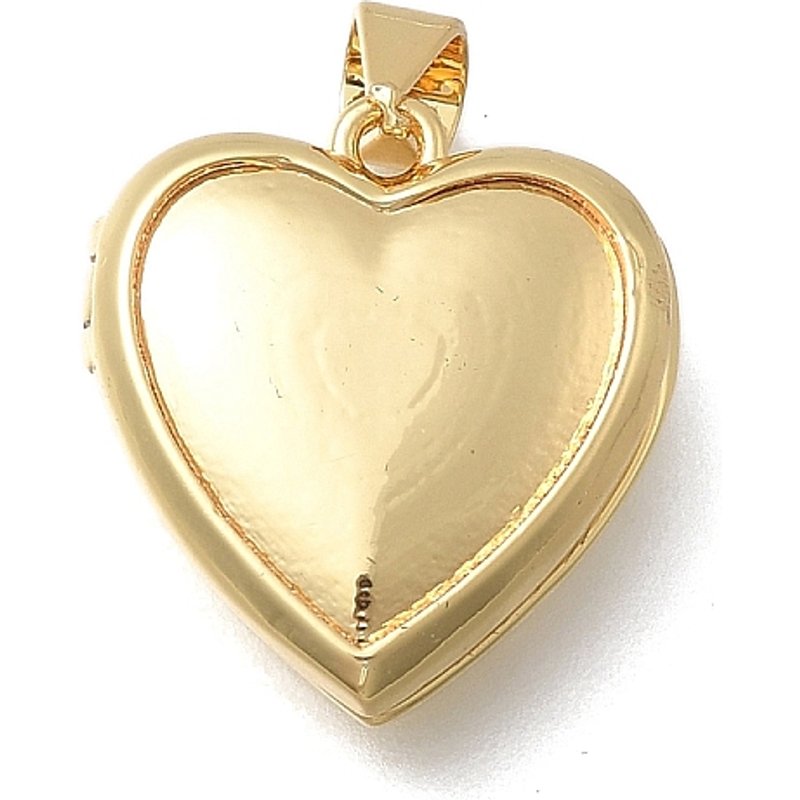 Pendentif en Laiton en Forme de Cœur - Plaqué Or 18K, Sans Cadmium ni Plomb — Breloques et pendentifs