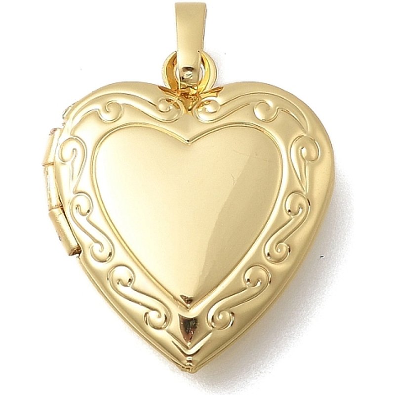 Brass Heart Locket Pendant - 18K Gold Plated, Cadmium & Lead Free — Charms & Pendants