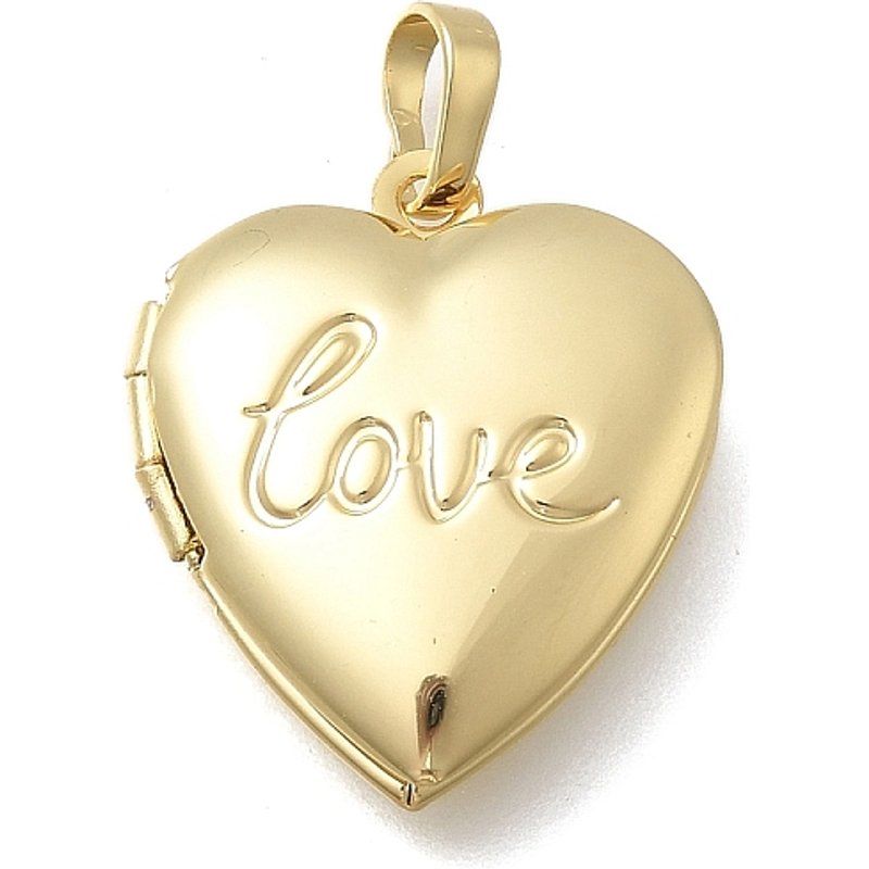 Brass Heart Locket Pendant - 18K Gold Plated, Cadmium & Lead Free — Charms & Pendants