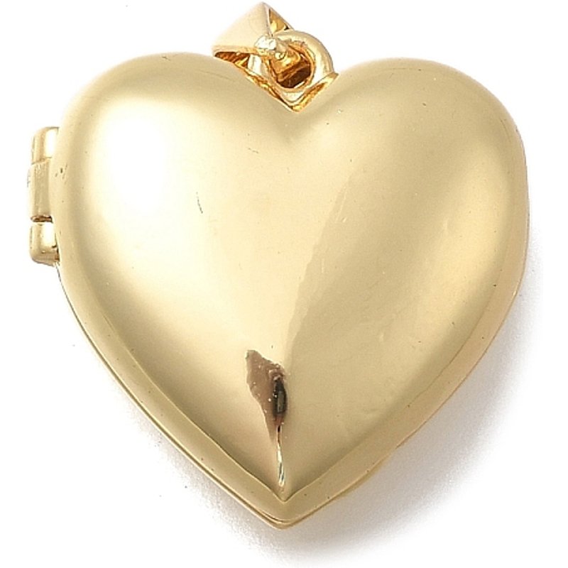Pendentif en laiton en forme de cœur pour la Saint-Valentin, plaqué or 18K — Breloques et pendentifs