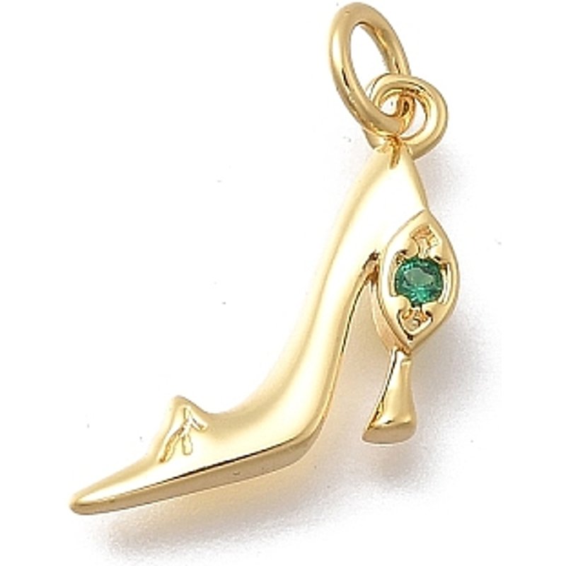 Charms de Talons Hauts en Zircon Cubique Micro Pave, Plaqué Or 18K — Breloques et pendentifs