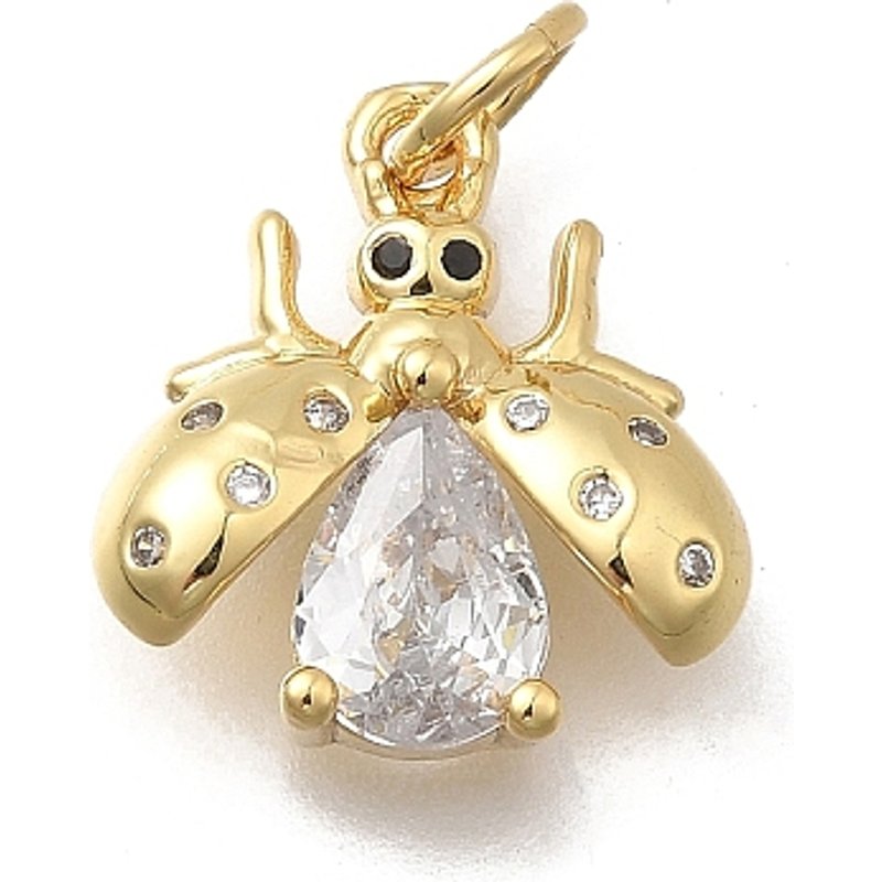 Charms en Insectes en Zircon Cubique Micro Pave en Laiton avec Anneau — Breloques et pendentifs