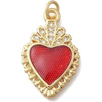 Pendentif Sacré-Cœur en Zircon Cubique Micro Pave en Laiton avec Anneau — Breloques et pendentifs