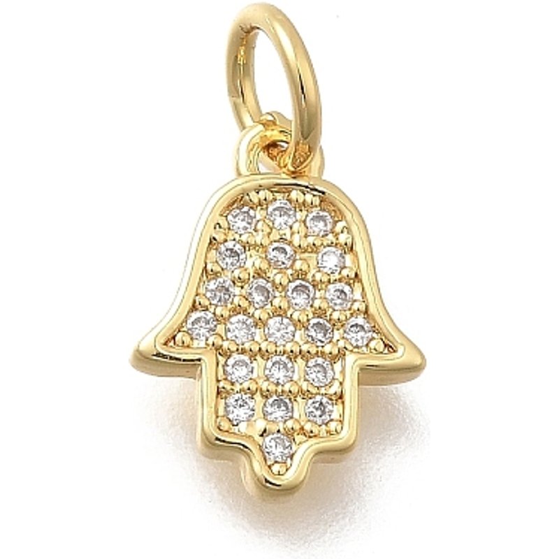 Charms Hamsa en laiton avec zircon cubique micro pave — Breloques et pendentifs