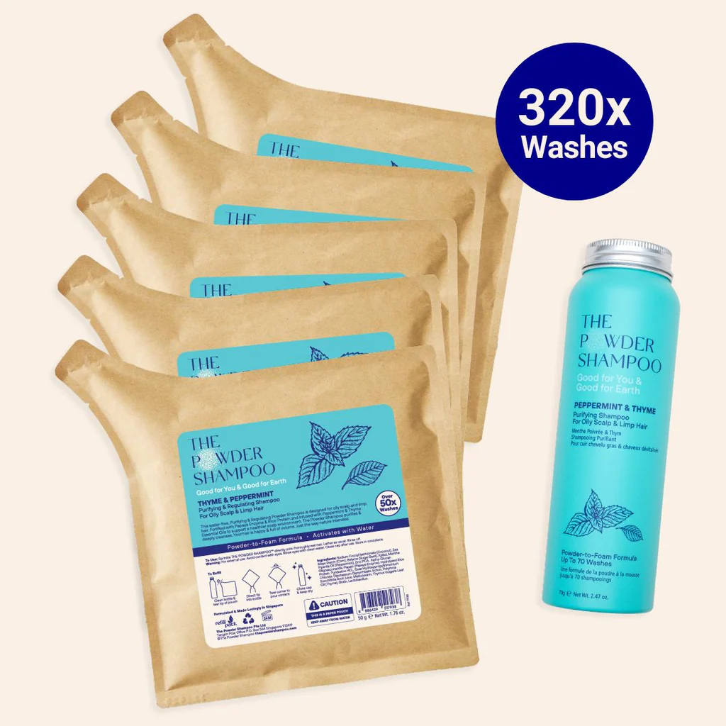 1 Year Supply (320x Washes) - Purifying Shampoo For Oily Scalp & Limp Hair Peppermint & Papaya Enzyme — Shampoo
