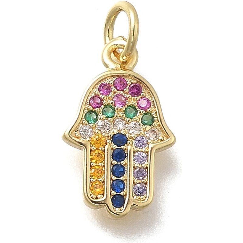 Charms Hamsa en laiton avec zircon cubique micro pave — Breloques et pendentifs
