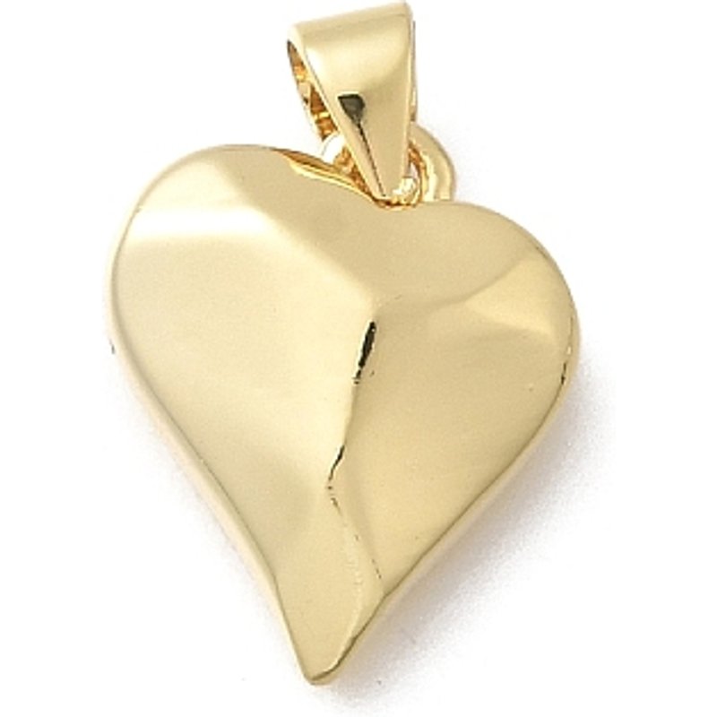Charms en laiton en forme de cœur, sans cadmium ni plomb, plaqué or 18K — Breloques et pendentifs