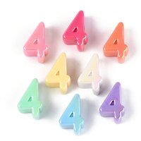 Perles acryliques opaques avec plaquage UV, iridescentes, couleurs mélangées — Perles à bijoux