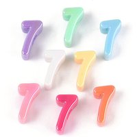 Perles acryliques opaques avec plaquage UV, iridescentes, couleurs mélangées, numéro 7 — Perles à bijoux