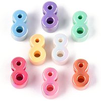 Perles acryliques opaques avec plaquage UV, iridescentes, couleurs mélangées
