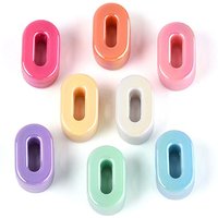 Perles acryliques opaques avec plaquage UV, iridescentes, couleurs mélangées