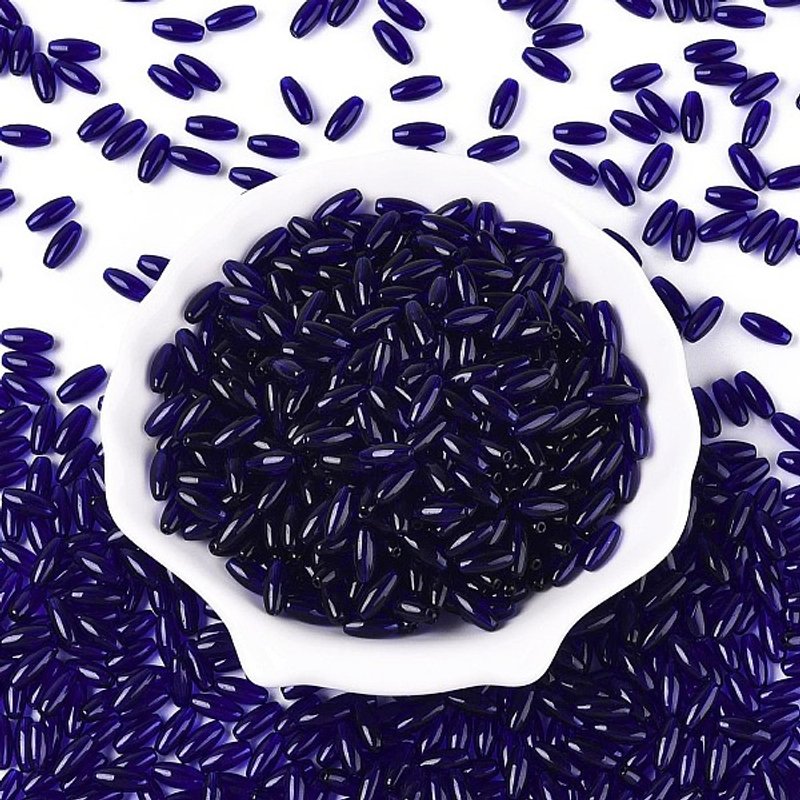 Transparent Colours Glass Seed Beads, Oval, Midnight Blue — Jewelry Beads