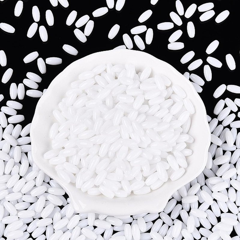 Opaque Colours Glass Seed Beads, Oval, White, 9x4mm — Jewelry Beads