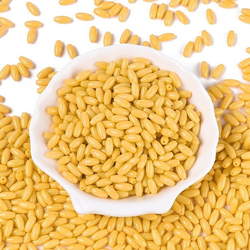 Opaque Colours Glass Seed Beads, Oval, Gold, 9x4mm — Jewelry Beads