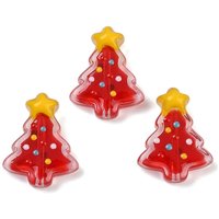 Handmade Lampwork Enamel Beads - Christmas Trees - Red — Jewelry Beads