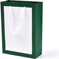 Sacs en papier pour cadeaux avec poignée en ruban, vert foncé, rectangle — Rangement et présentation