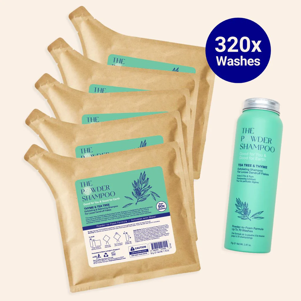 1 Year Supply (320x Washes ) - Exfoliating Shampoo For Loose Dandruff Flakes Tea Tree & Salicylic Acid — Shampoo