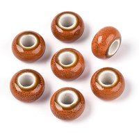 Perles en porcelaine faites à la main, rondelles glacées antiques