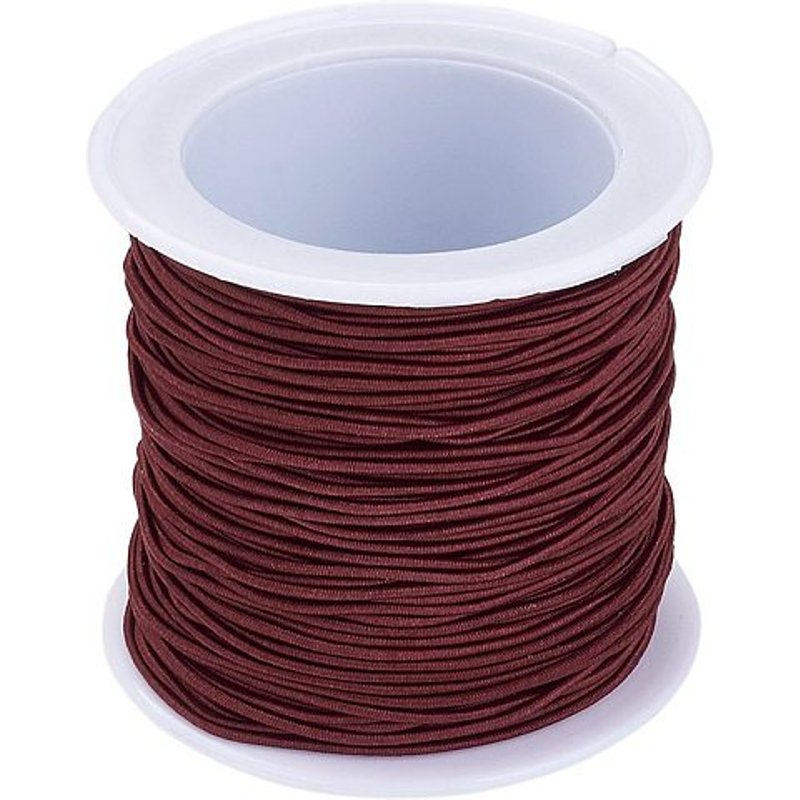 Elastic Cord, Dark Red, 1mm, 22.96 yards per roll — Chains, Wire & Cord