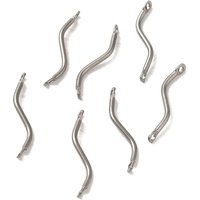 Non-Tarnish 304 Stainless Steel Twisted Bar Connector Charms — Jewelry Findings