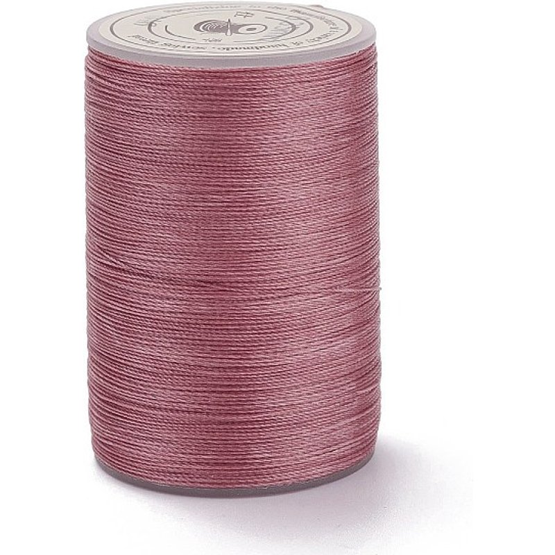 Round Waxed Polyester Thread String for Leather Sewing, Pale Violet Red