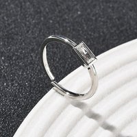 Rectangle Brass and Glass Cuff Rings for Women, Lead Free