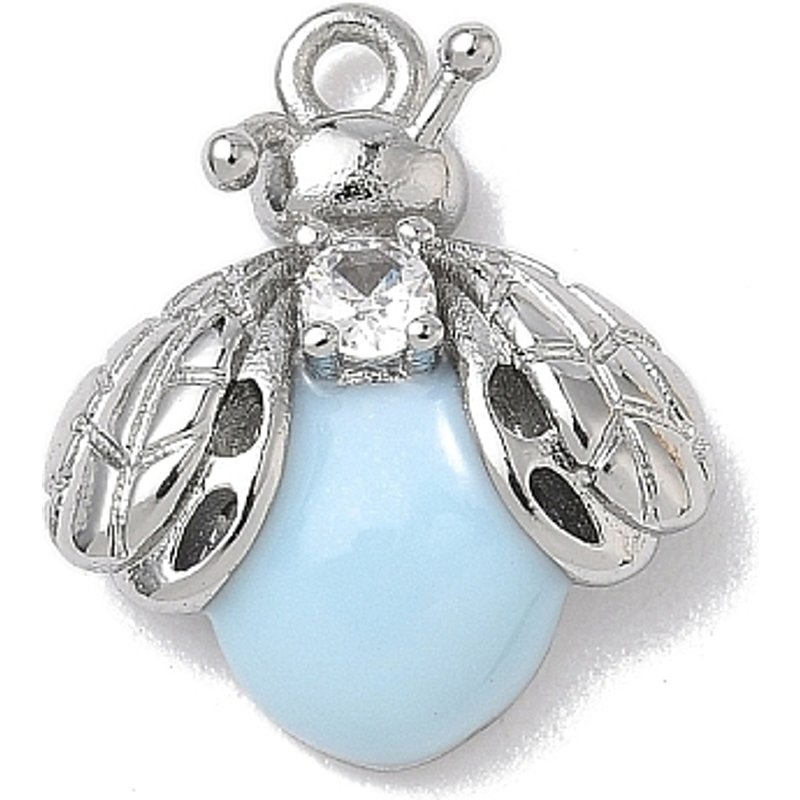 Brass Micro Pave Cubic Zirconia Insect Pendant with Enamel — Charms & Pendants