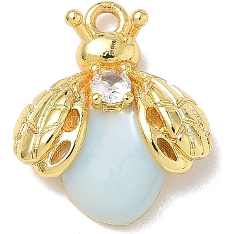 Pendentif Insecte en Laiton Micro Pave avec Émail et Plaquage Or 18K — Breloques et pendentifs