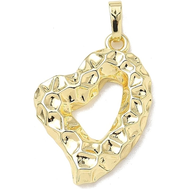 Brass Heart Pendant, 18K Gold Plated, Cadmium & Lead Free — Charms & Pendants