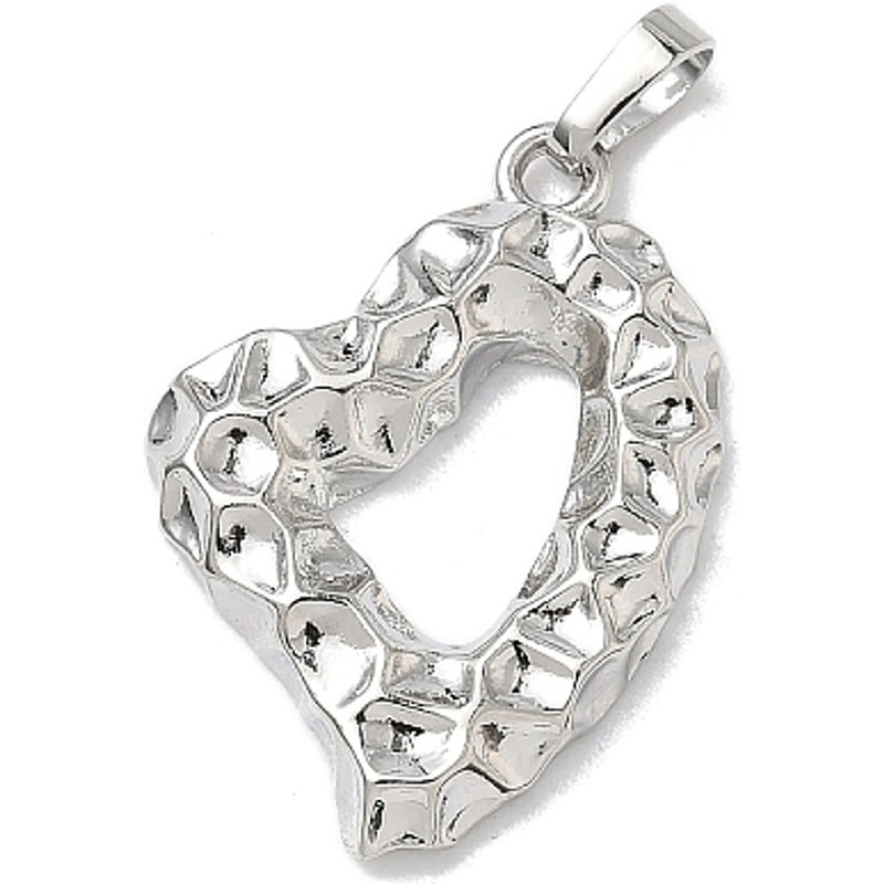 Brass Heart Pendant with Rack Plating, Cadmium and Lead Free — Charms & Pendants