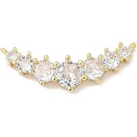 Brass Micro Pave Cubic Zirconia Pendants, 18K Gold Plated