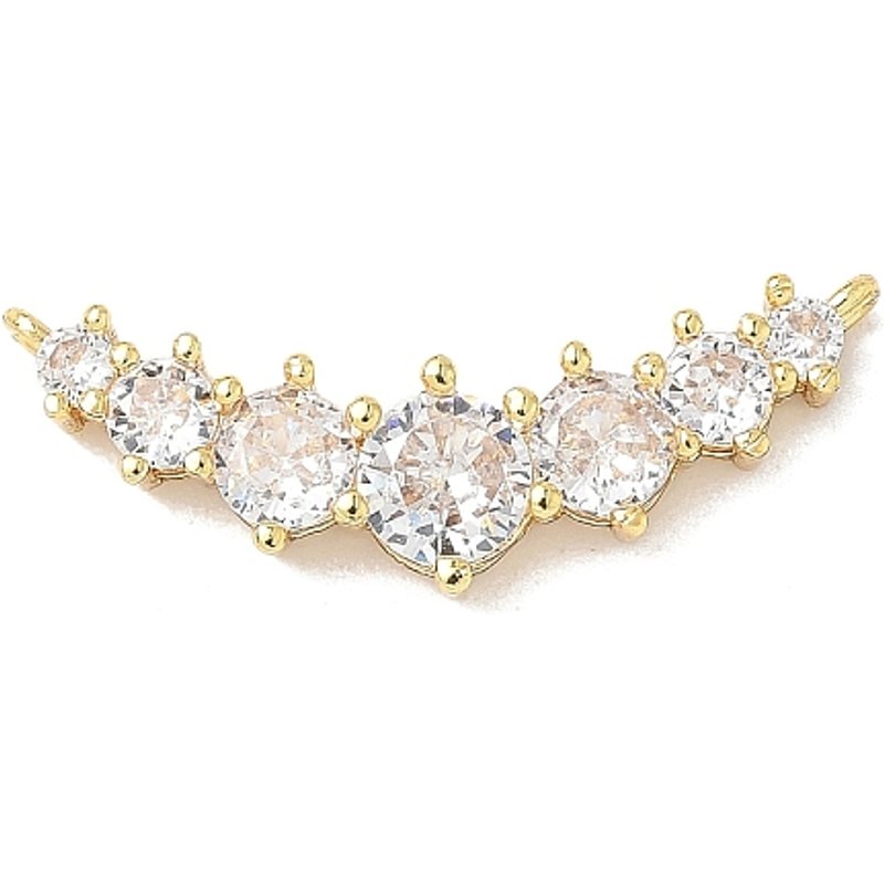 Brass Micro Pave Cubic Zirconia Pendants, 18K Gold Plated — Charms & Pendants