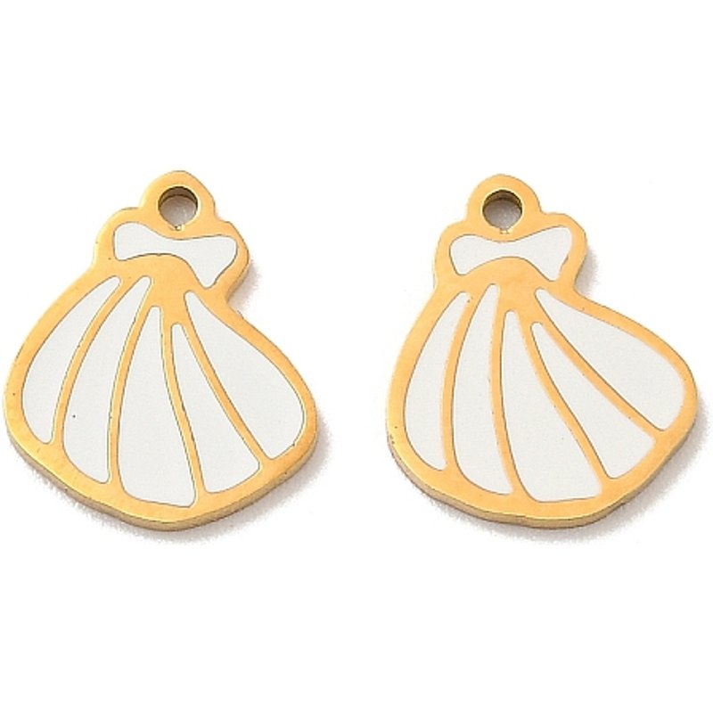 304 Stainless Steel Shell Shape Charms with 18K Gold Plating — Charms & Pendants