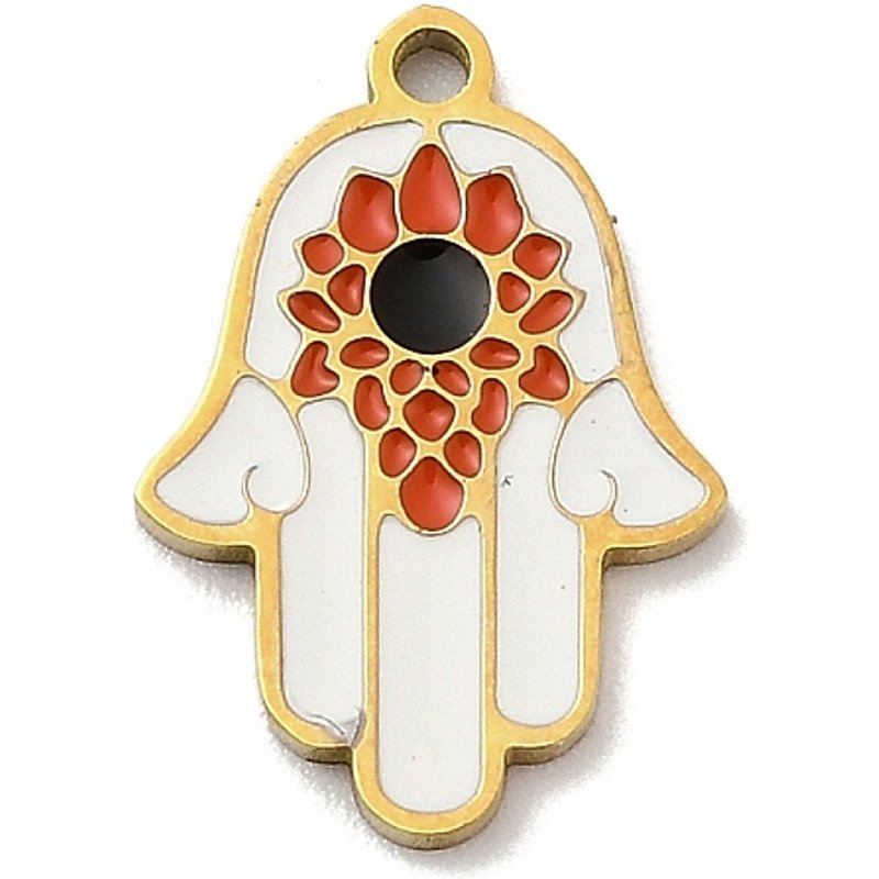 Hamsa Hand Pendant in 304 Stainless Steel with 18K Gold Plating — Charms & Pendants