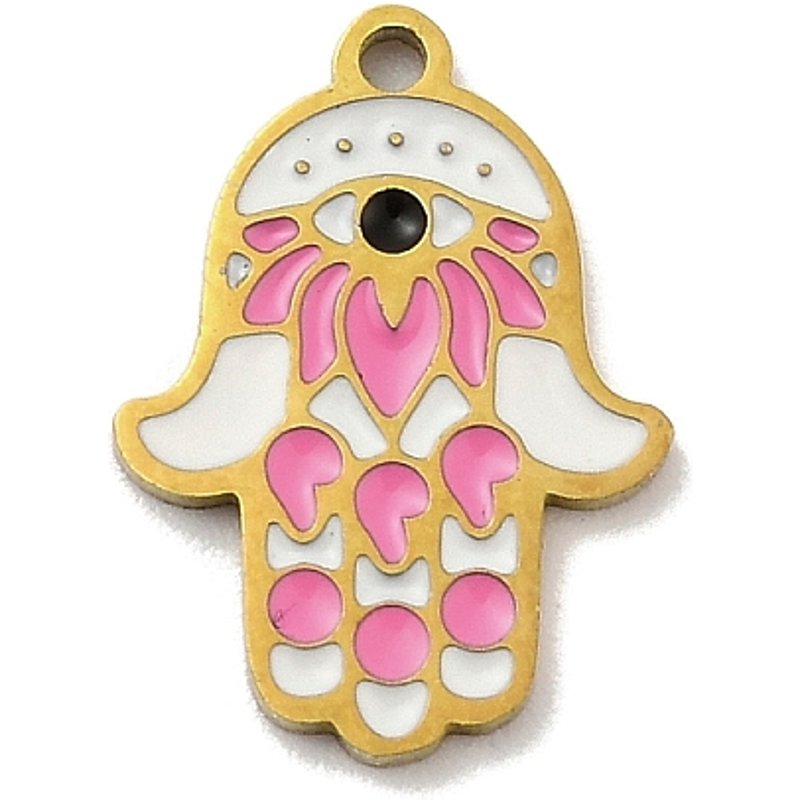 Pendentif Hamsa en Acier Inoxydable 304 avec Plaquage en Or 18K — Breloques et pendentifs