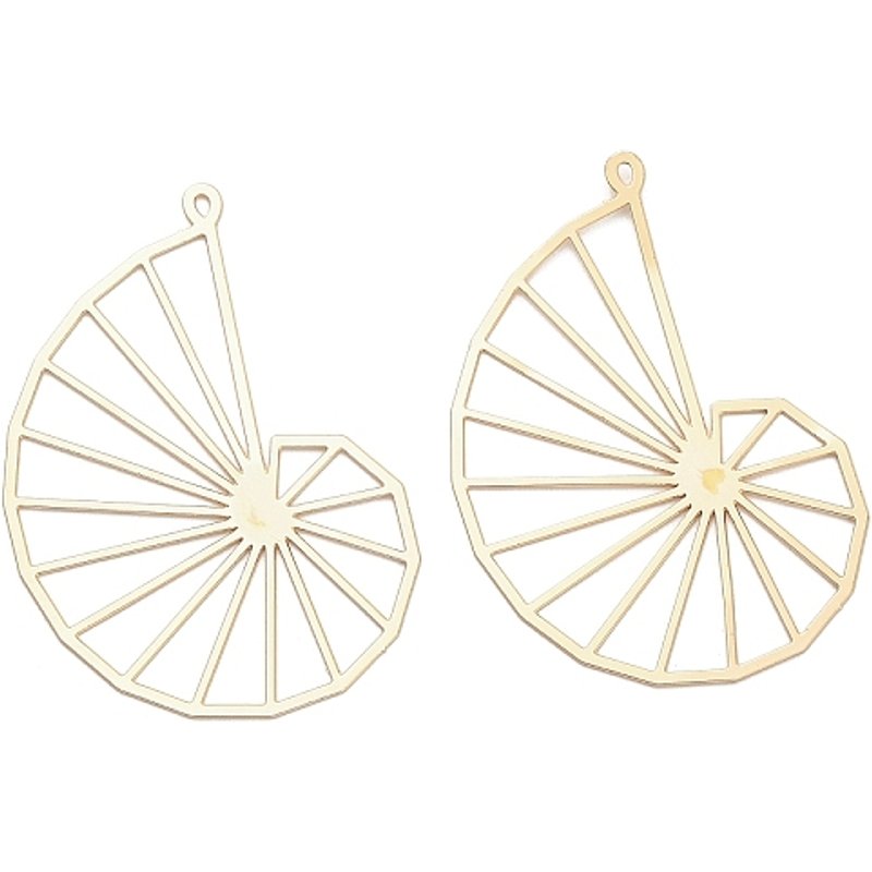 Pendentifs en Laiton, Forme de Conque, Plaqué Or 18K — Breloques et pendentifs
