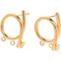 Brass Stud Earring Findings with Loop, 18K Gold Plated — Jewelry Findings