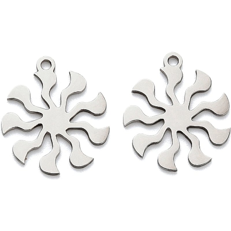 Pendentif en acier inoxydable 201, soleil, sans cadmium, nickel et plomb — Breloques et pendentifs