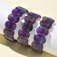 Bracelet Élastique en Améthyste Naturelle pour Femmes et Hommes