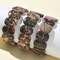 Natural Rhodonite Beads Stretch Bracelet for Women and Men — Bracelet Women